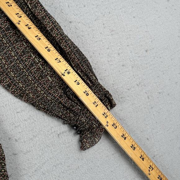 Isabel Marant Blouse 42 Sheer Peasant Boho Wita Smocked Silk Top Prairie - Picture 8 of 16